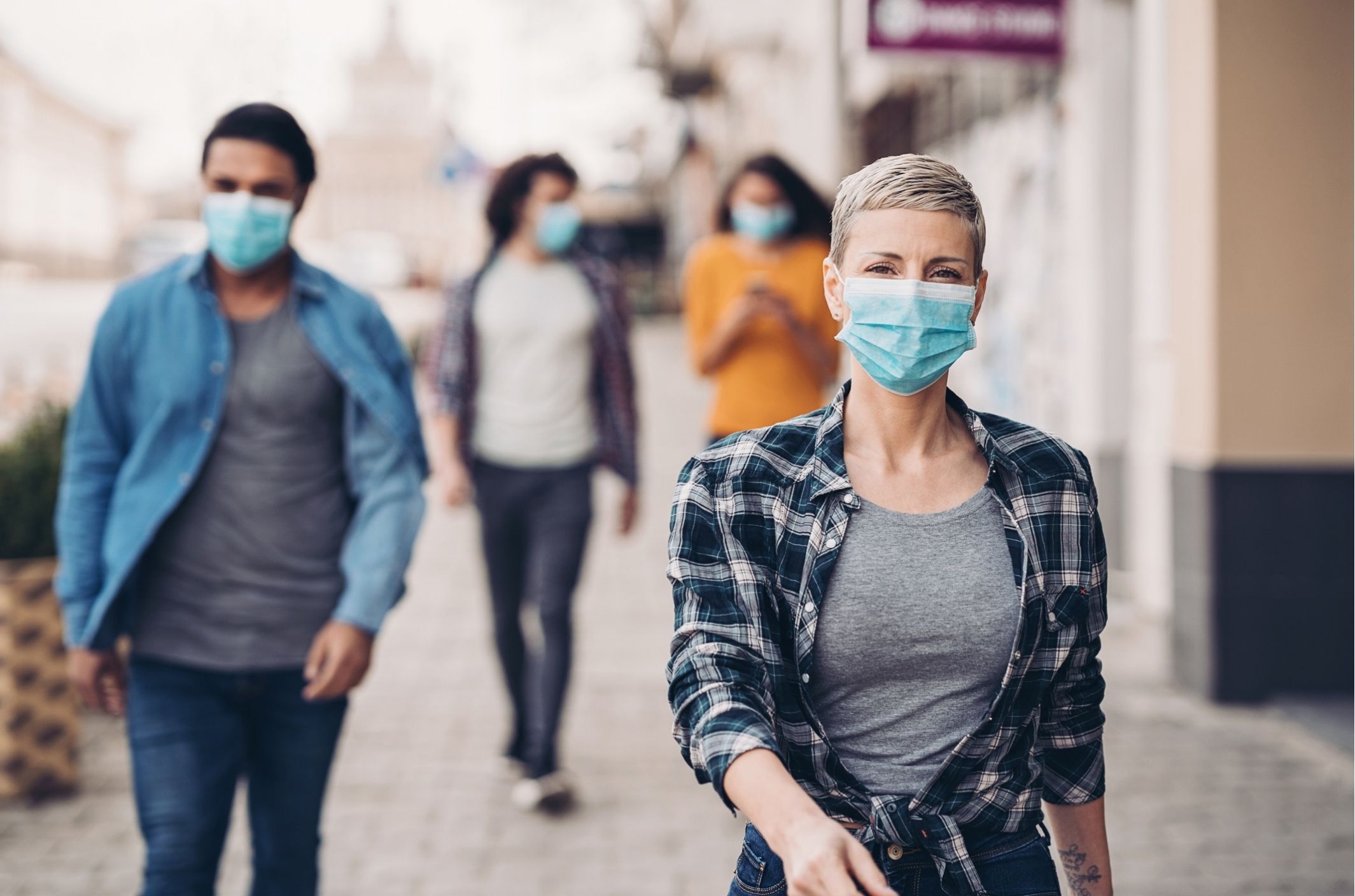 group of young people with situational depression during covid pandemic